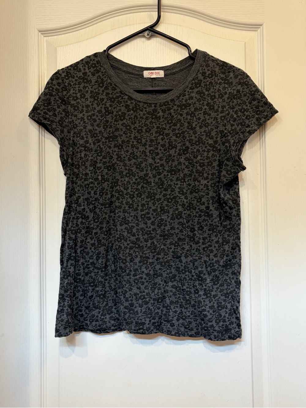 Cozy Black Floral Short Sleeve Tee